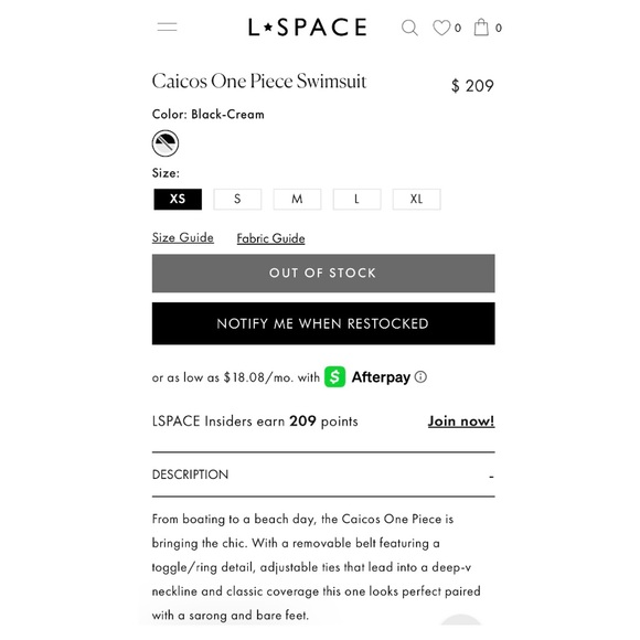 NWT 💯 L*Space Caicos One Piece Belted Halter Swimsuit Swimwear Black White XS - Picture 4 of 14